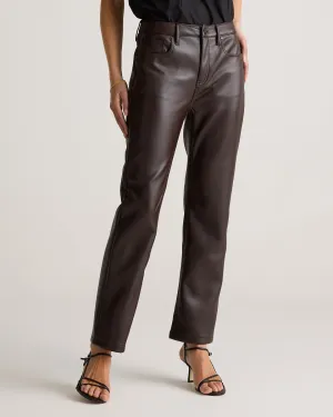 Vegan Leather Straight Leg Pants