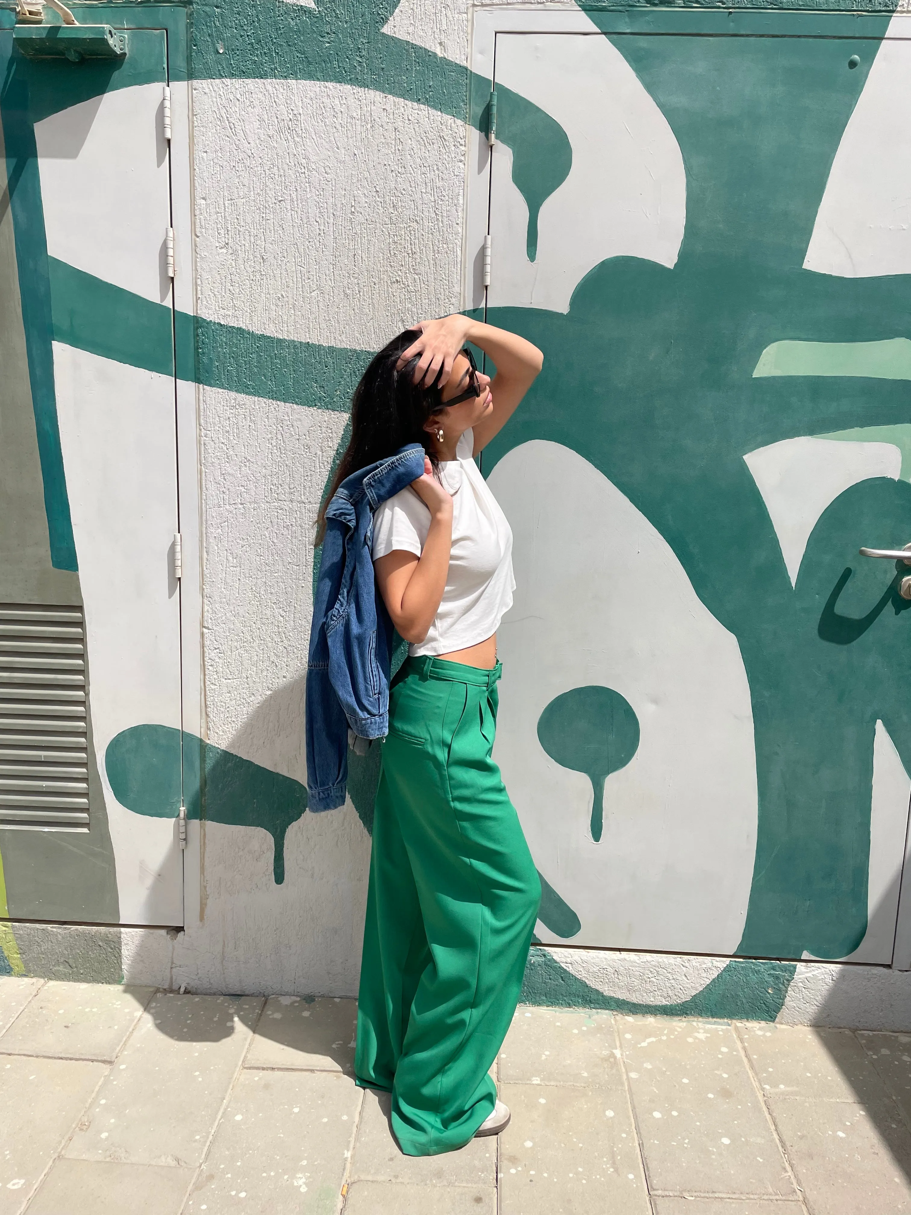 WIDE LEG TROUSERS GREEN