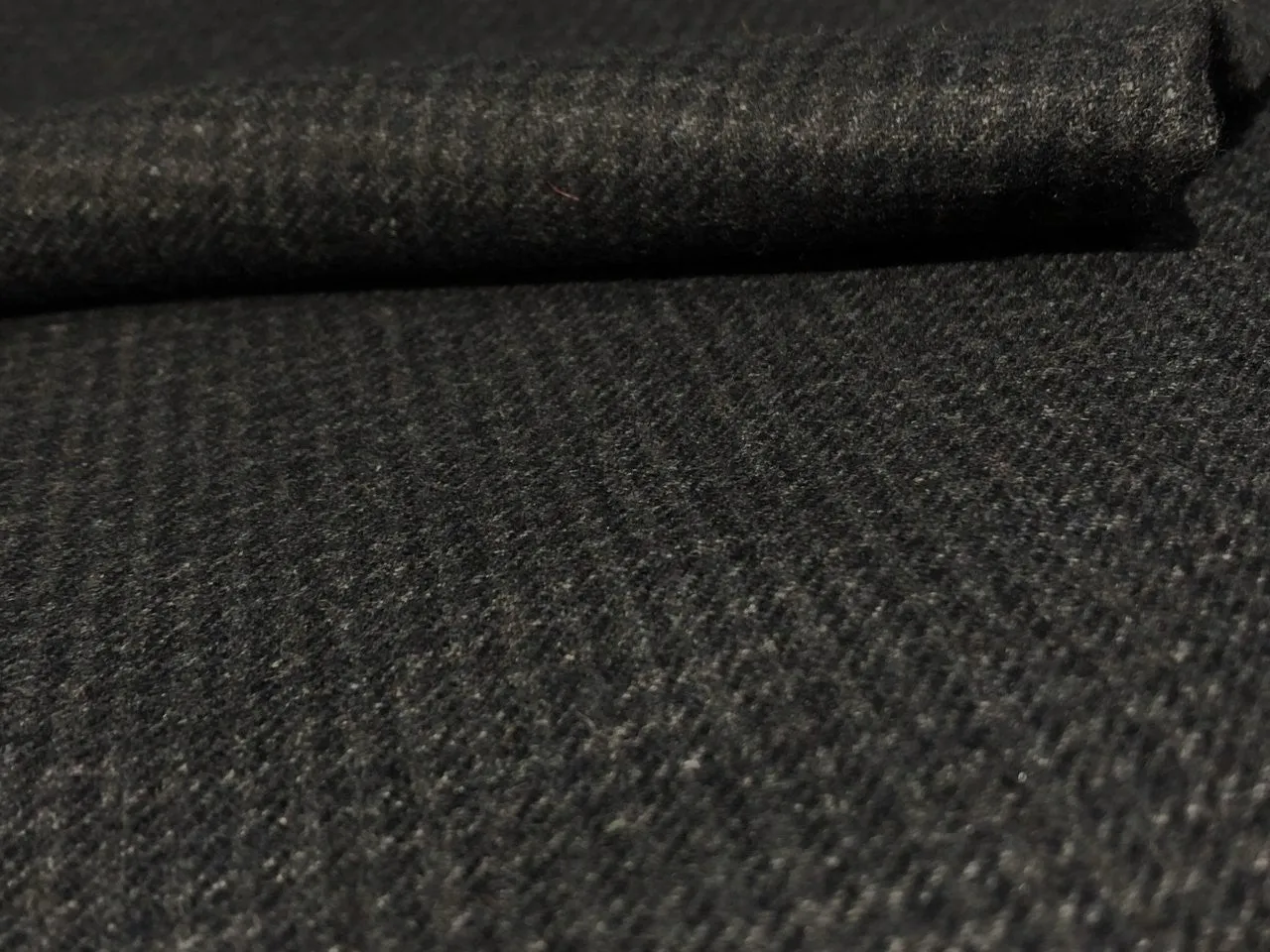 Wool x Nylon 270 gsm weight Suiting Fabric CHARCOAL BLACK [16449]