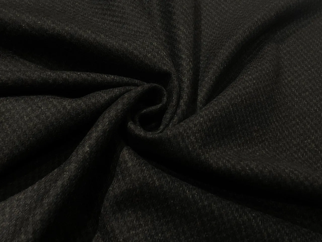 Wool x Nylon 270 gsm weight Suiting Fabric CHARCOAL BLACK [16449]