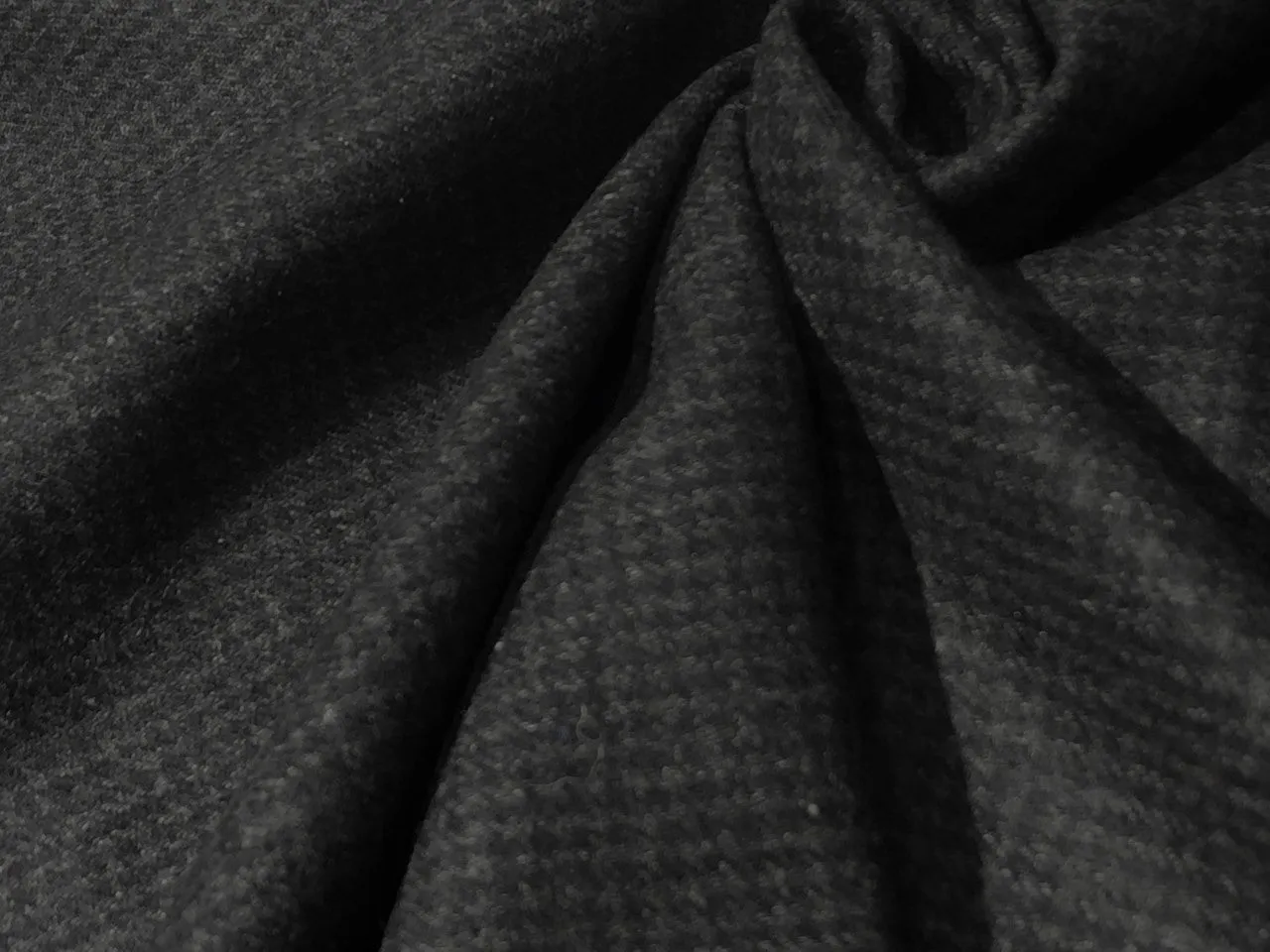 Wool x Nylon 270 gsm weight Suiting Fabric CHARCOAL BLACK [16449]